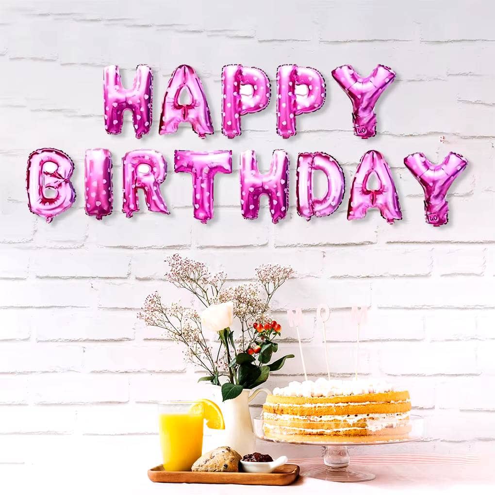 Растяжка шар Happy birthday / Золото 4