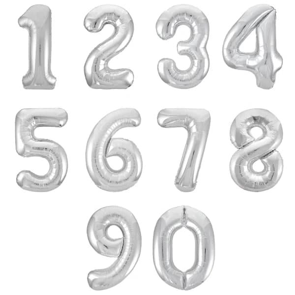 Воздушный шар Цифра (серебро), 106 см